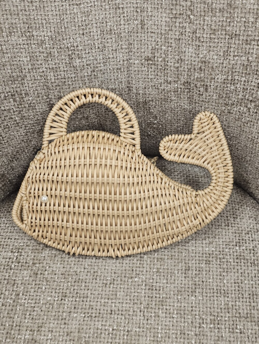 Tommy Bahama Wicker Woven Whale Purse Handbag /  Crossbody Bag